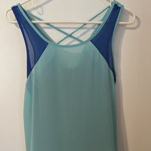 Papermoon Sheer Blue Tank Top Size Small